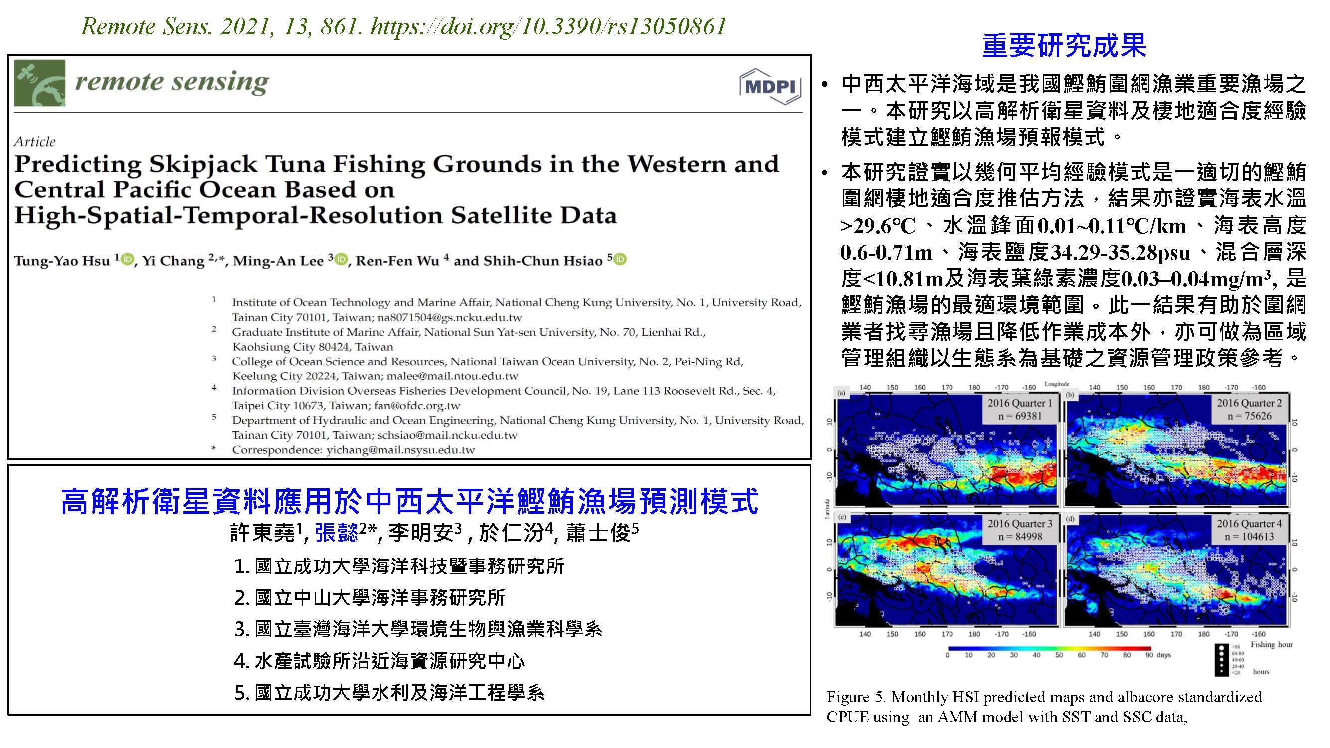 高解析衛星資料應用於中西太平洋鰹鮪漁場預測模式